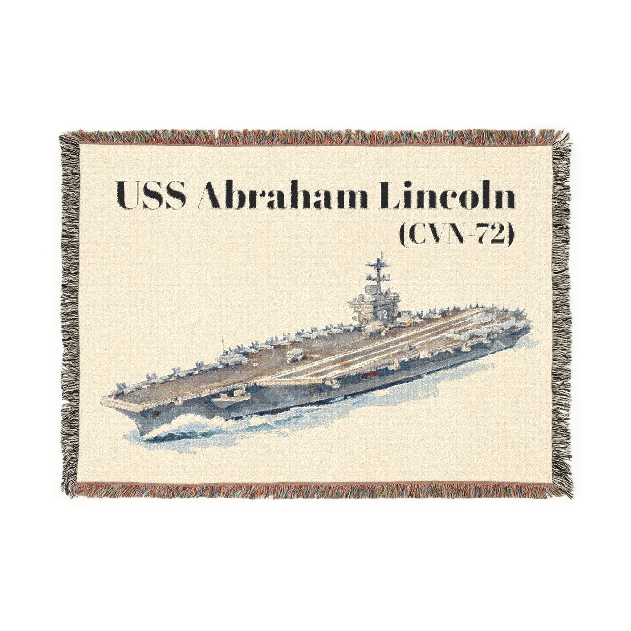Personalized U.S. Navy Ship Woven Blanket – Custom USS Ship Blanket – Navy Veteran, Sailor & Military Gift