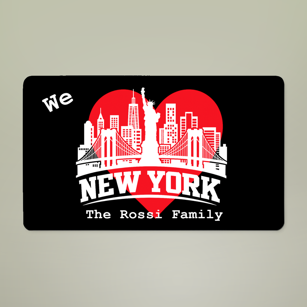 Personalized New York Skyline Doormat – We Love New York Custom Family Welcome Mat