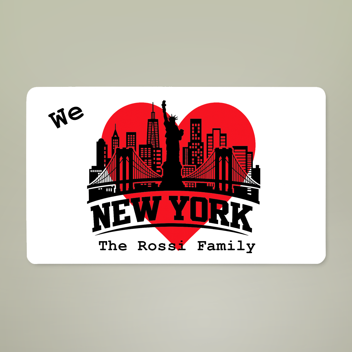 Personalized New York Skyline Doormat – We Love New York Custom Family Welcome Mat