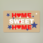 Home Sweet Home Patriotic Welcome Mat – Red White Blue Doormat – 18" x 30" Indoor Outdoor