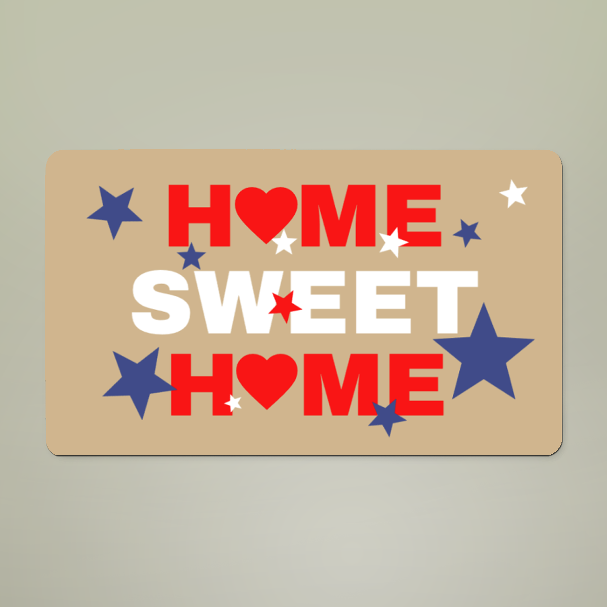 Home Sweet Home Patriotic Welcome Mat – Red White Blue Doormat – 18" x 30" Indoor Outdoor