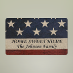Personalized Land of the Free Doormat – American Flag Custom Military Family Welcome Mat