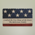 Personalized Land of the Free Doormat – American Flag Custom Military Family Welcome Mat