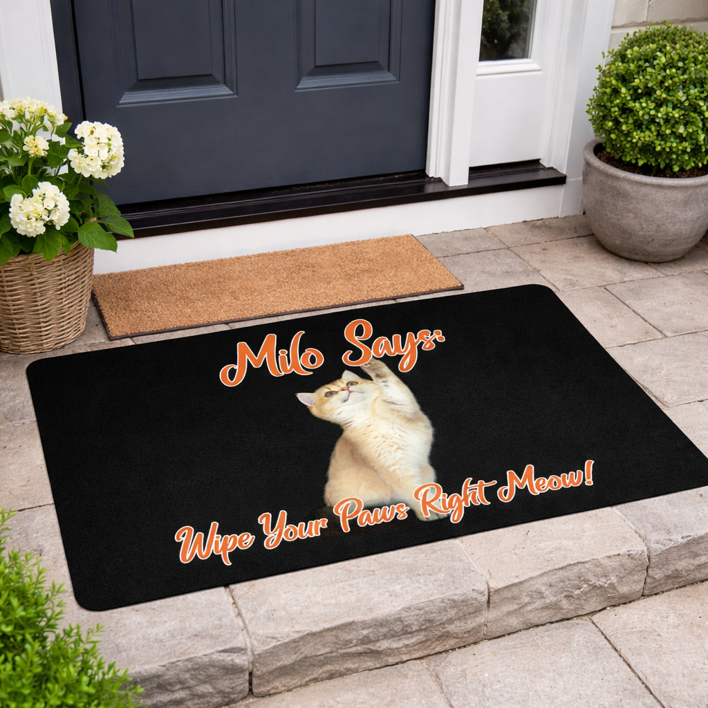 Custom Cat Photo Doormat – Personalized Cat Doormat with Name – Upload Your Cat Picture