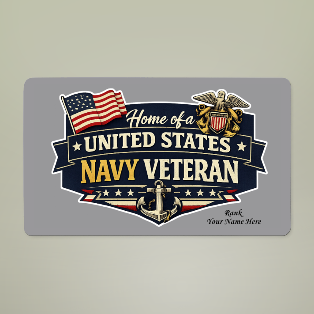 Personalized U.S. Navy Veteran Doormat | Custom Navy Veteran & Navy Family Welcome Mat