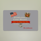 Personalized U.S. Navy Permission to Come Aboard Doormat | Custom Navy Family Welcome Mat