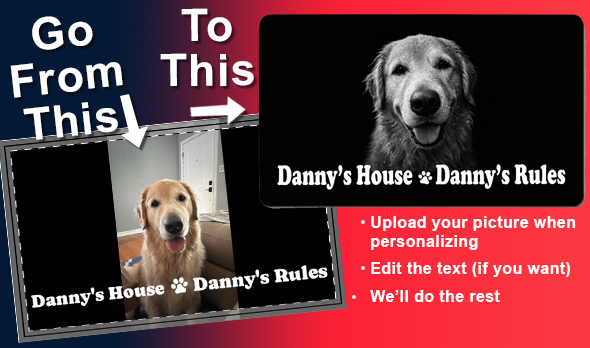 Custom Pet Photo Doormat – Personalized Dog Doormat with Name – Upload Your Pet Picture