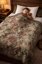 OCP Camouflage Military Woven Blanket – Army, Air Force & Space Force Inspired Throw