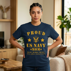 Custom Proud Navy Mom Comfort Colors T-Shirt – Personalized U.S. Navy Mom Shirt with Name, Rank & Ship